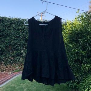 Anthropologie Blouse Black Tie Tank Top